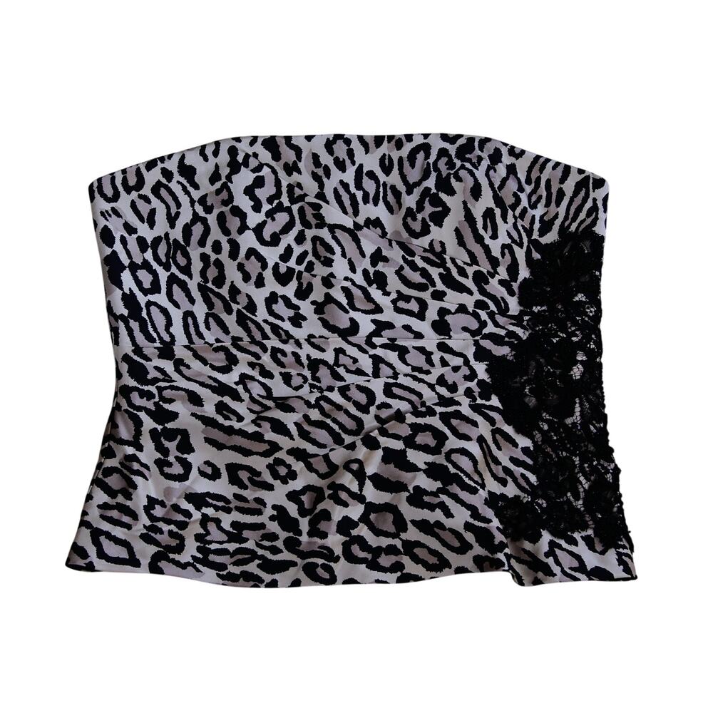 KAY UNGER Y2K SILK Animal print tube Top size 8